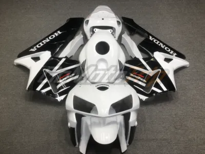 2005 2006 Honda Cbr600rr White Black Fairing Kit 1