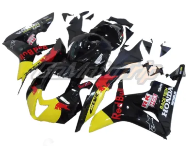 2007-2008-Honda-CBR600RR-Black-Red-Bull-Fairing-6