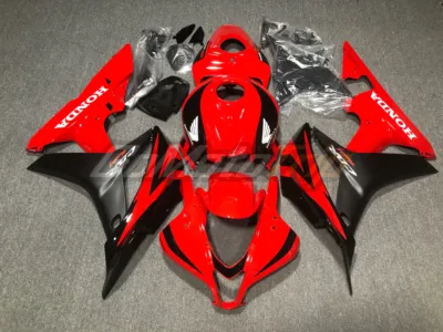 2007 2008 Honda Cbr600rr Black Red Fairing 1