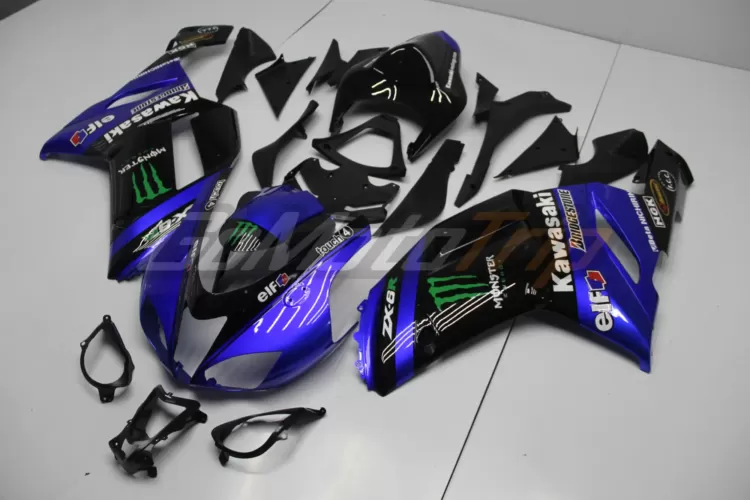 2007 2008 Kawasaki Ninja Zx 6r Blue Zx Rr 2009 Motogp Livery Fairing Kit 2