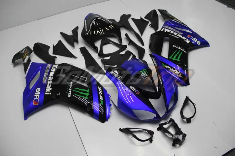 2007 2008 Kawasaki Ninja Zx 6r Blue Zx Rr 2009 Motogp Livery Fairing Kit 3