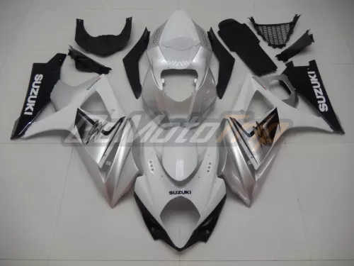 2007 2008 Suzuki Gsx R1000 Silver White Fairing 1