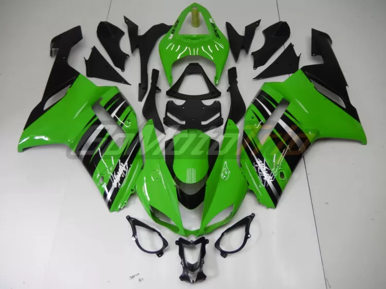 2008 Kawasaki Ninja Zx 6r Lime Green Fairings 1