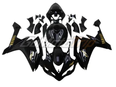 2008-Yamaha-YZF-R1-Raven-Glossy-Black-Fairing-GS