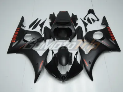 2003 2005 Yamaha Yzf R6 Matte Black Fairing Kit 1