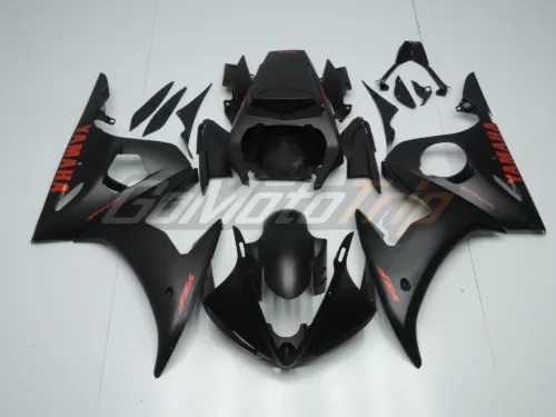 2003 2005 Yamaha Yzf R6 Matte Black Fairing Kit 1