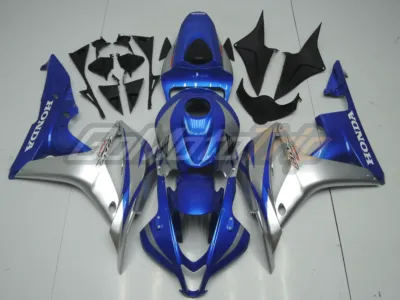 2007 2008 Honda Cbr600rr Blue Silver Fairing 2