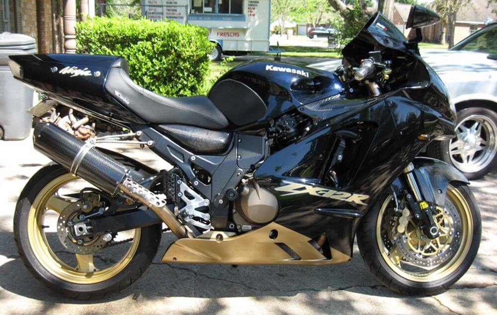 2002-2004 Kawasaki ZX12R Black Gold Fairing Kit