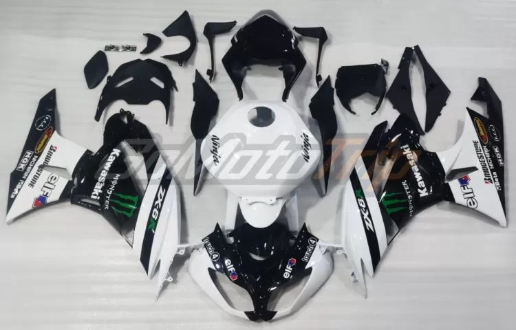 2009 2012 Kawasaki Ninja Zx 6r White Zx Rr 2009 Motogp Livery Fairing 1