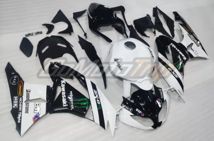 2009 2012 Kawasaki Ninja Zx 6r White Zx Rr 2009 Motogp Livery Fairing 3