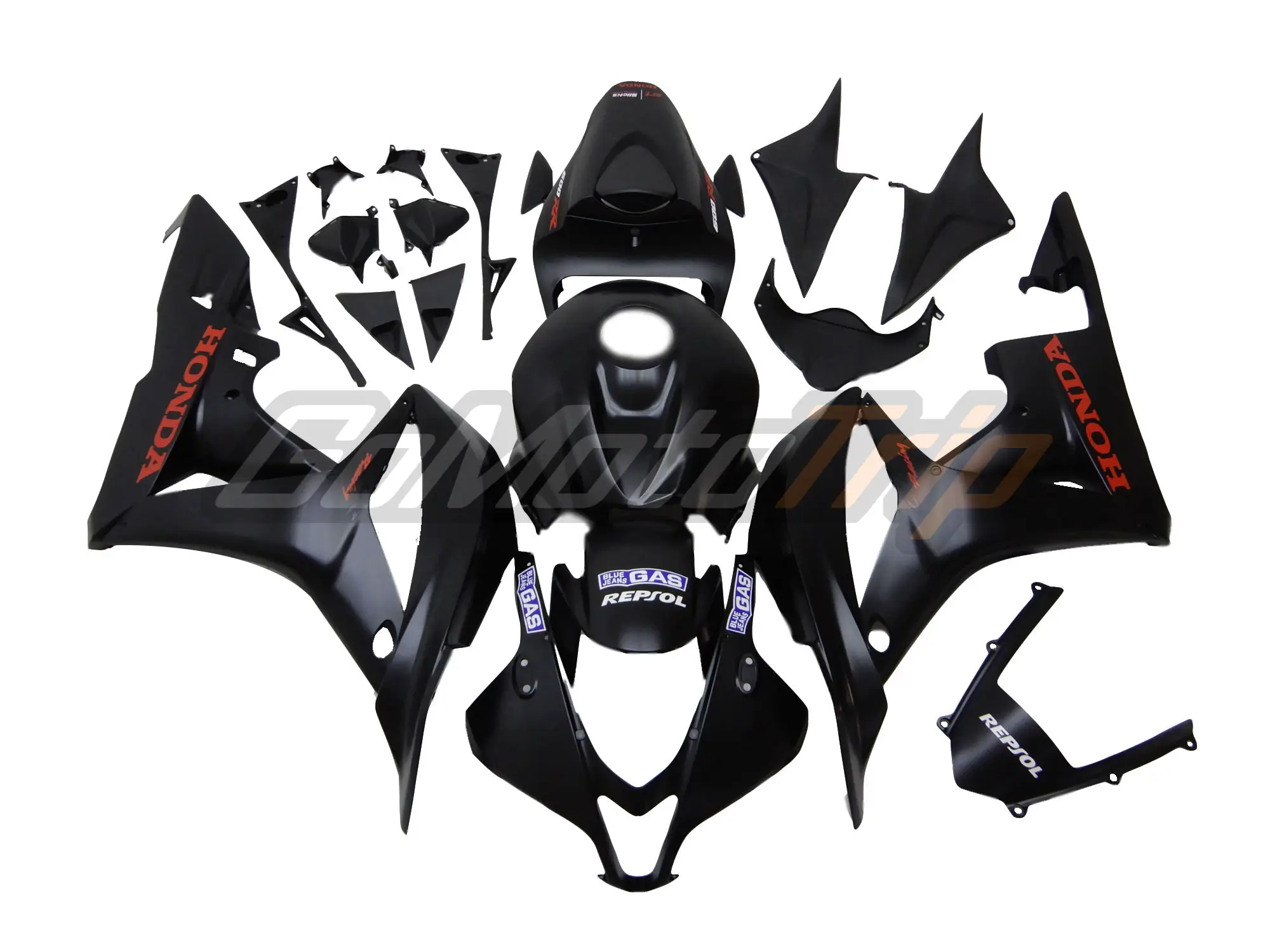 2007-2008-Honda-CBR600RR-Matte-Black-DIY-Fairing-GS