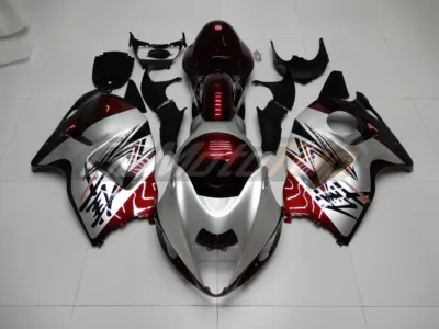 1999 2007 Suzuki Hayabusa Maroon Silver Fairing 1