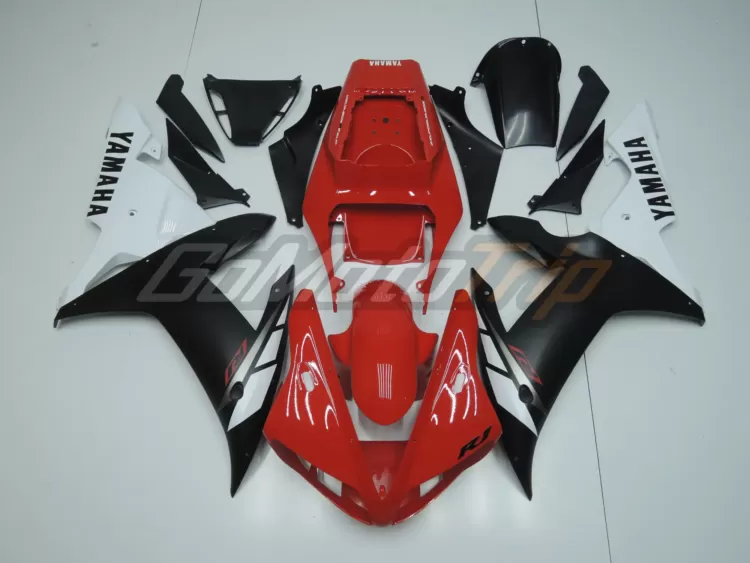 2002 2003 Yamaha Yzf R1 Black Red Fairing Kit 1