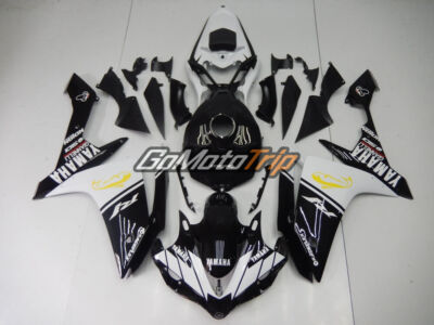 2007 2008 Yamaha Yzf R1 Black White Fairing Kit 1