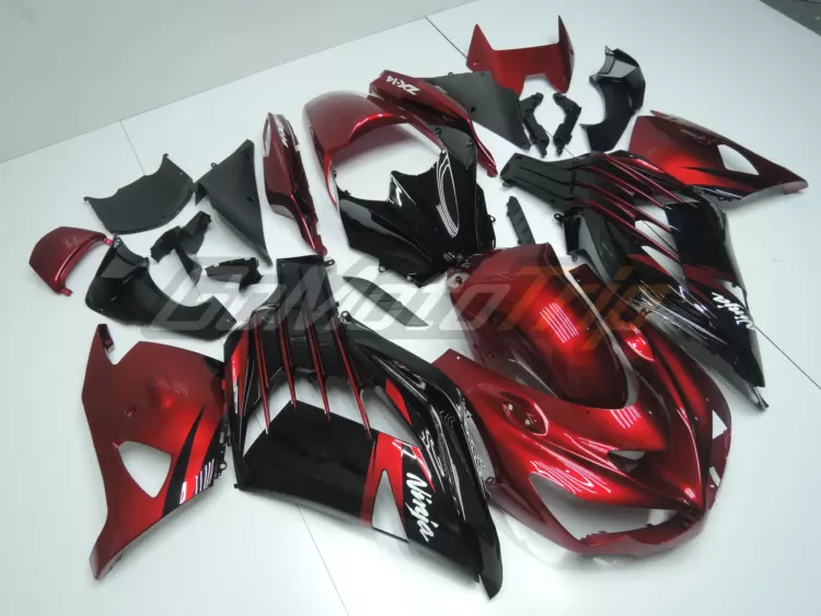 2012 2023 Kawasaki Ninja Zx 14r Black Red Fairing Kit 3