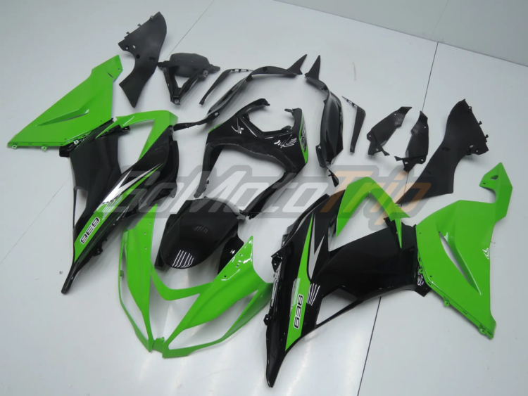 2013 Kawasaki Ninja Zx 6r Black Green Fairing Kit 2