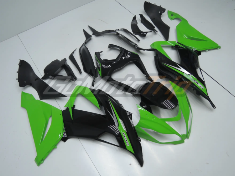 2013 Kawasaki Ninja Zx 6r Black Green Fairing Kit 3