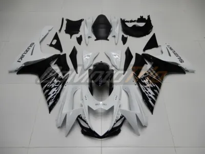 2011 Suzuki Gsx R600 Pearl White Black Fairing 1