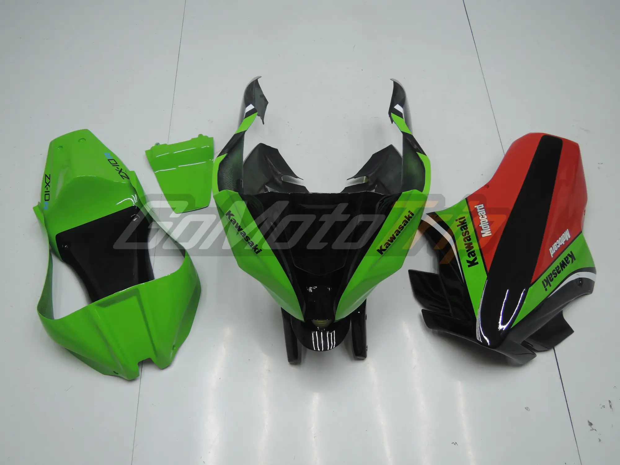 2011 2015 Kawasaki Ninja Zx 10r Black Green Race Fairing 1