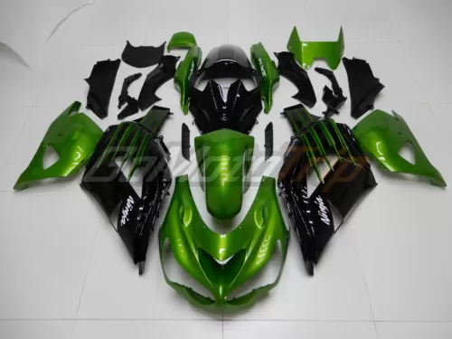 2014 Kawasaki Ninja Zx 14r Black Green Fairing 1
