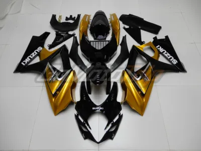 2007 2008 Suzuki Gsx R1000 Black Gold Fairing Kit 1