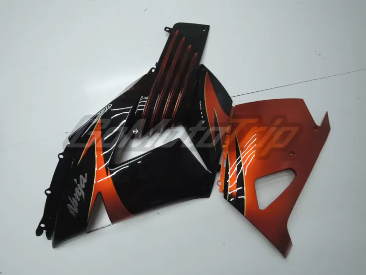 2009 Kawasaki Ninja Zx 14r Black Orange Fairing2 Kit 8