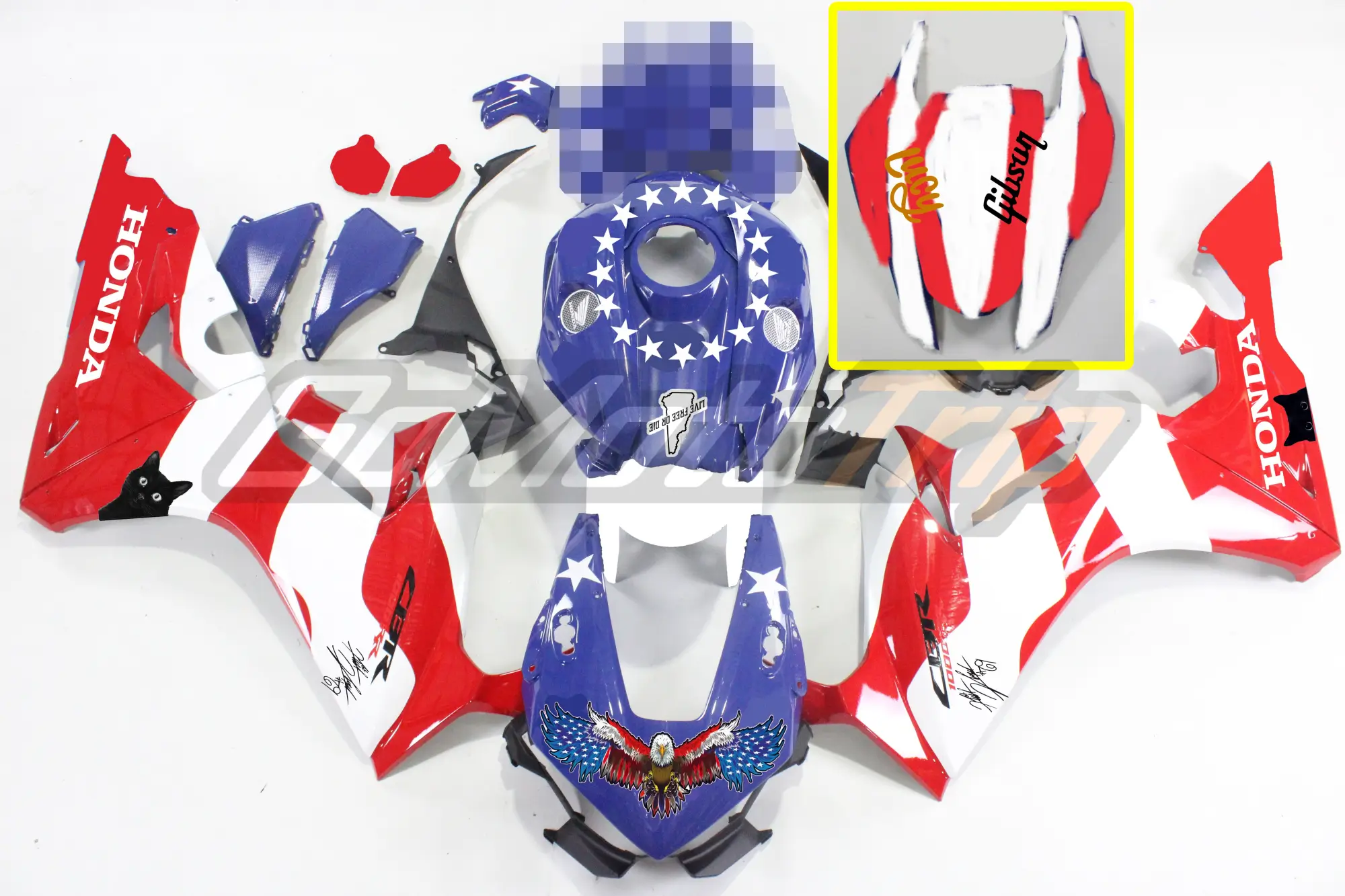 2017-2023 Honda CBR1000RR American Flag Race Fairing 0