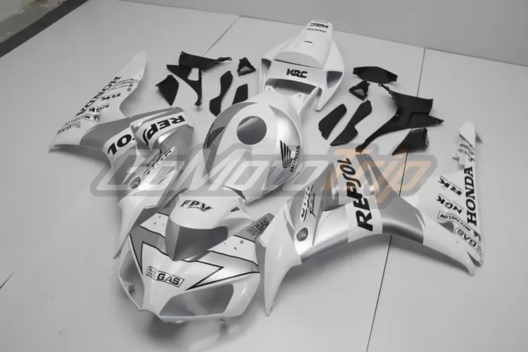 2006 2007 Honda Cbr1000rr Silver White Repsol Fairing Kit 2