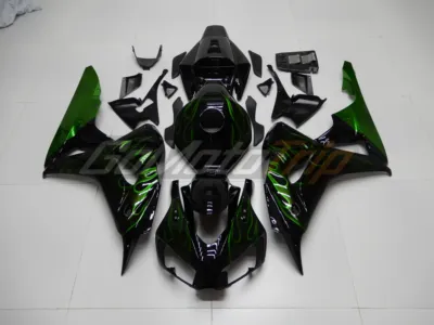 2006 2007 Honda Cbr1000rr Green Flame Fairing 1