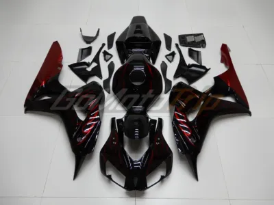 2006 2007 Honda Cbr1000rr Red Flame Fairing 1