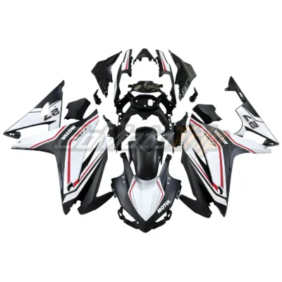 2016 2018 Honda Cbr500r Black White Fairing 1