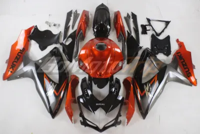 2008 2010 Suzuki Gsx R600 Black Orange Fairing 1