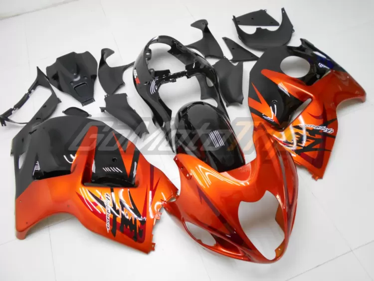 1999 2007 Suzuki Hayabusa Black Orange Fairing 3