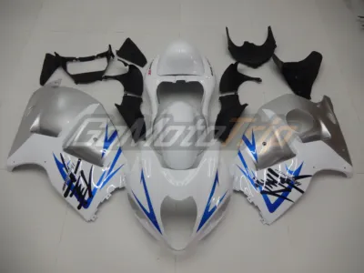 1999 2007 Suzuki Hayabusa White Silver Fairing Kit 1