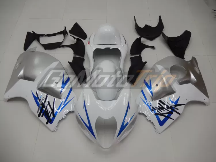 1999 2007 Suzuki Hayabusa White Silver Fairing Kit 1