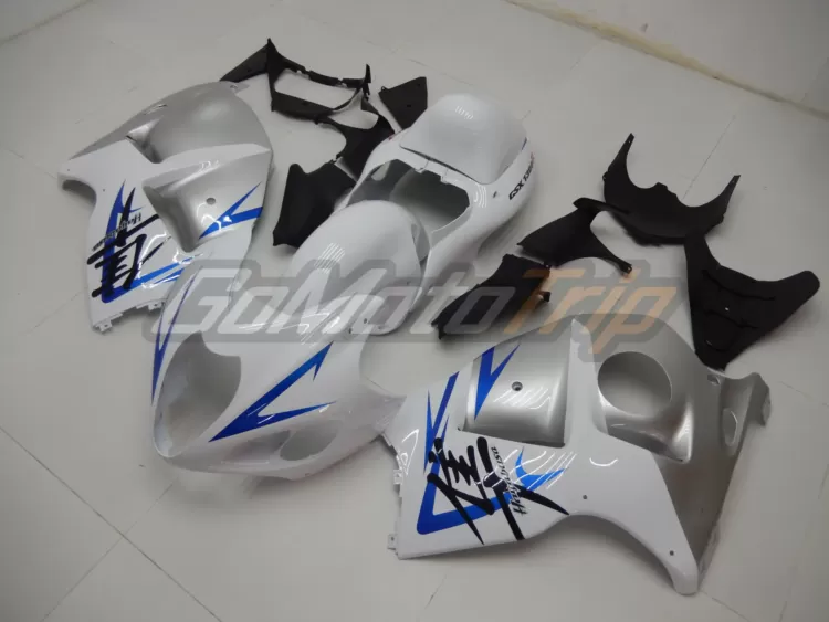 1999 2007 Suzuki Hayabusa White Silver Fairing Kit 2