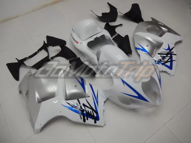 1999 2007 Suzuki Hayabusa White Silver Fairing Kit 3