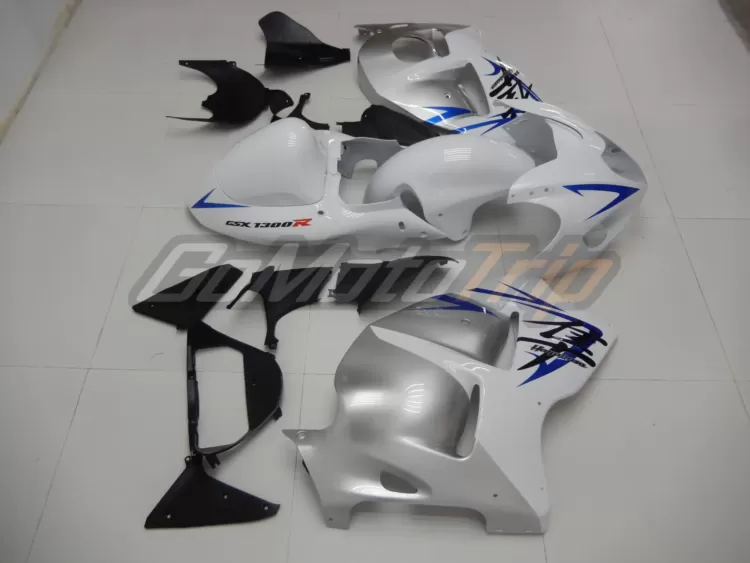 1999 2007 Suzuki Hayabusa White Silver Fairing Kit 5