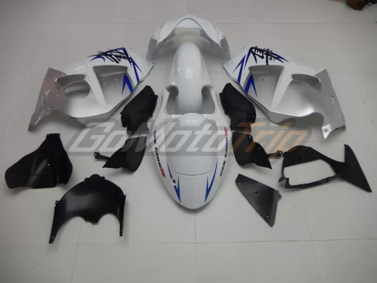 1999 2007 Suzuki Hayabusa White Silver Fairing Kit 6