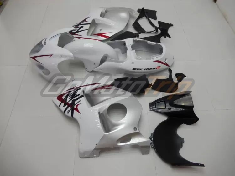 1999 2007 Suzuki Hayabusa White Silver Fairing2 Kit 4