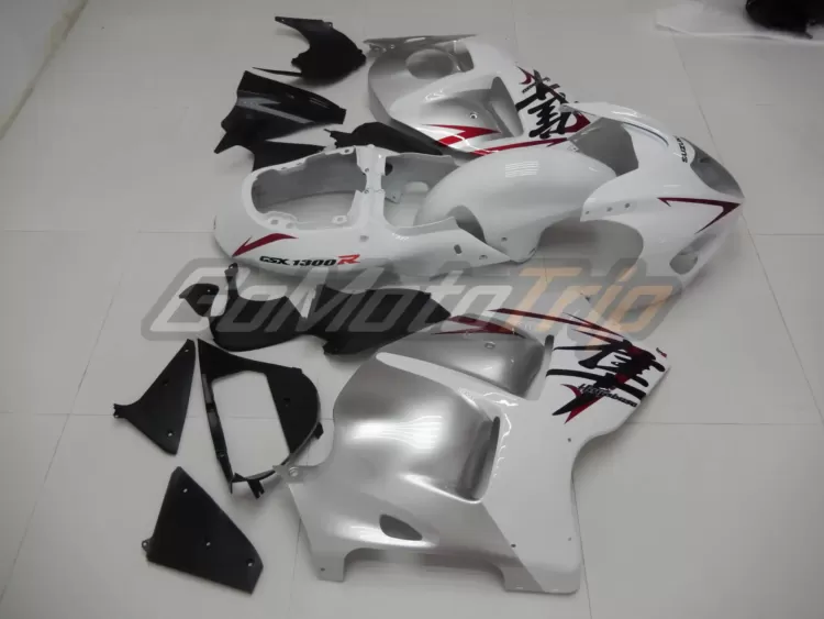 1999 2007 Suzuki Hayabusa White Silver Fairing2 Kit 5