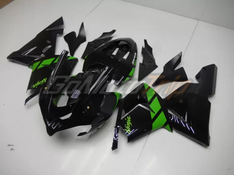 2004 2005 Kawasaki Ninja Zx 10r Black Green Fairing 2