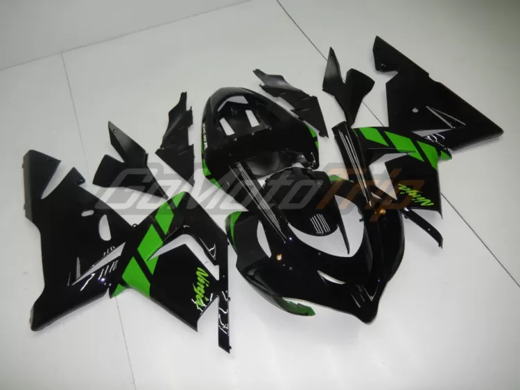 2004 2005 Kawasaki Ninja Zx 10r Black Green Fairing 3