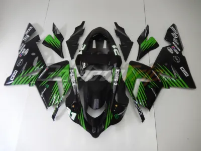 2004 2005 Kawasaki Ninja Zx 10r Black Green Fairing2 1