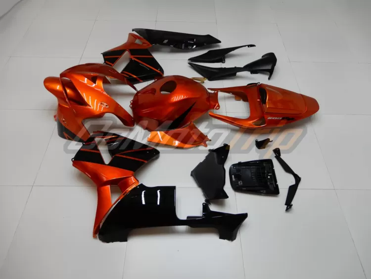 2005 2006 Honda Cbr600rr Black Orange Fairing 4