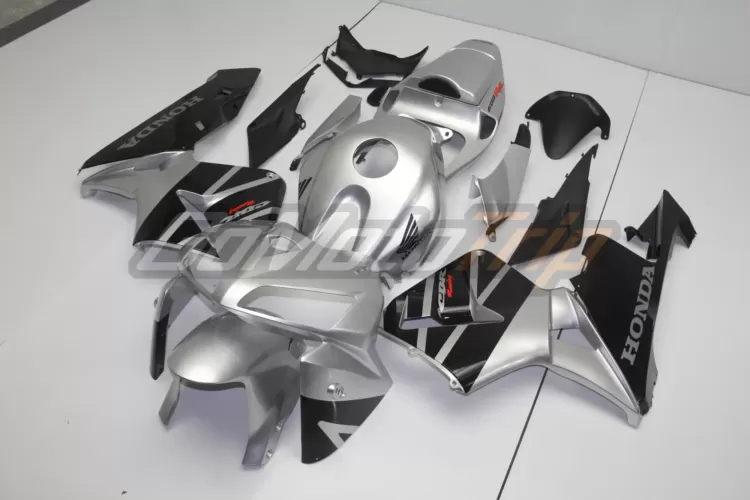 2005 2006 Honda Cbr600rr Black Silver Fairing2 2