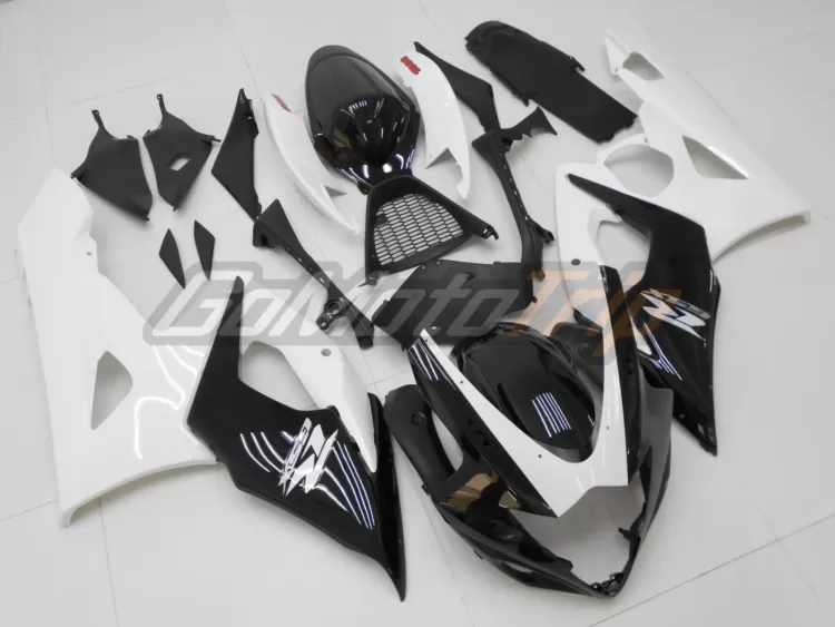 2005 2006 Suzuki Gsx R1000 Black White Fairing Kit 3