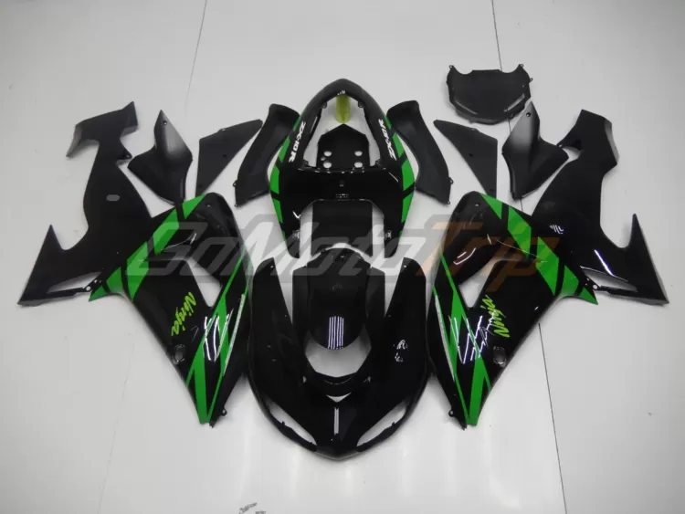 2006 2007 Kawasaki Ninja Zx 10r Black Green Fairing 1