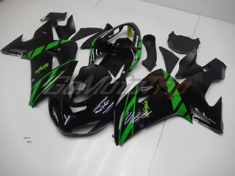 2006 2007 Kawasaki Ninja Zx 10r Black Green Fairing 2