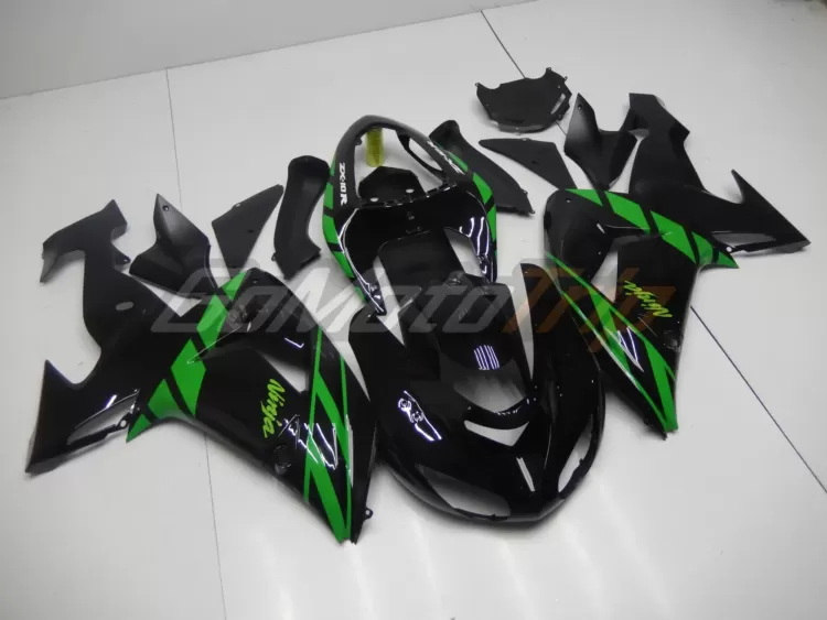 2006 2007 Kawasaki Ninja Zx 10r Black Green Fairing 3